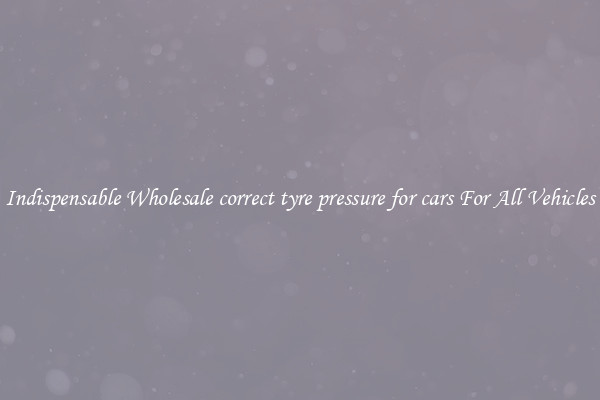 Indispensable Wholesale correct tyre pressure for cars For All Vehicles