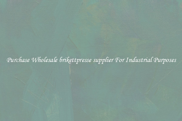 Purchase Wholesale brikettpresse supplier For Industrial Purposes