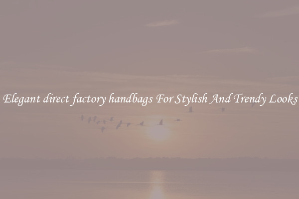 Elegant direct factory handbags For Stylish And Trendy Looks