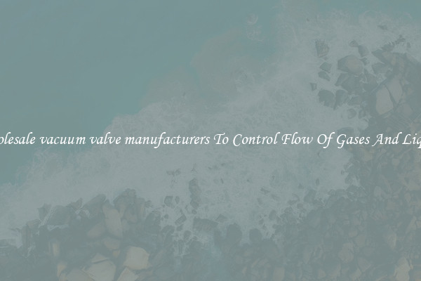 Wholesale vacuum valve manufacturers To Control Flow Of Gases And Liquids