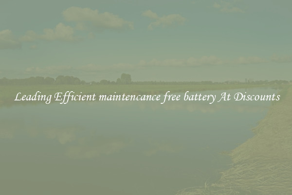 Leading Efficient maintencance free battery At Discounts