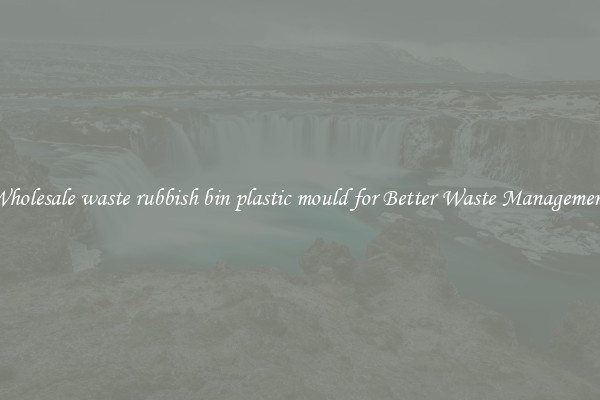 Wholesale waste rubbish bin plastic mould for Better Waste Management