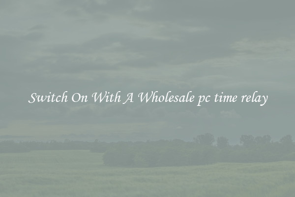 Switch On With A Wholesale pc time relay