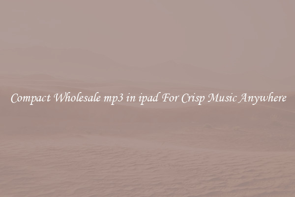 Compact Wholesale mp3 in ipad For Crisp Music Anywhere